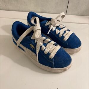 PUMA Kids Unisex Royal Blue Suede Sneakers Tennis Shoes Size 13C